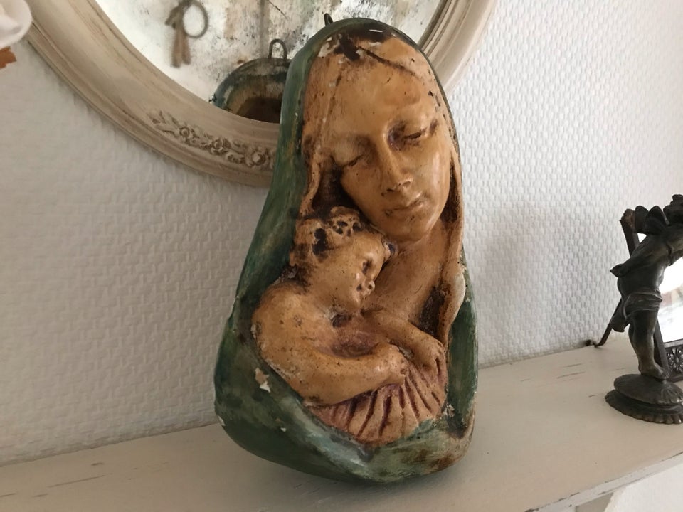 Gl. Fransk Madonna ophæng, 22x16 cm