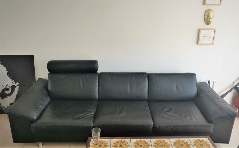 Sofa, læder, 3 pers.