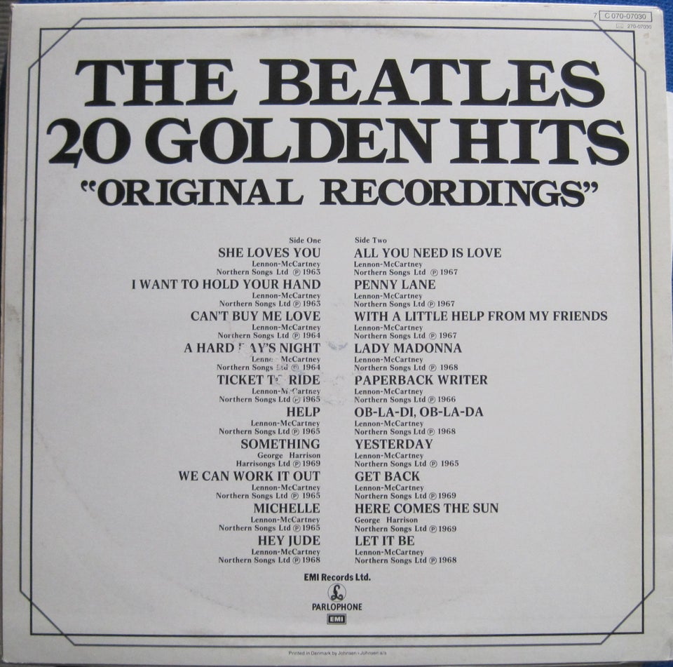 LP, The Beatles, 20 Golden Hits