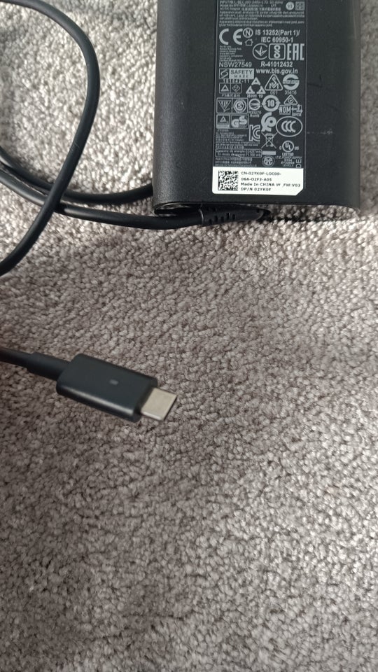 Oplader, Dell USB C 65W, God