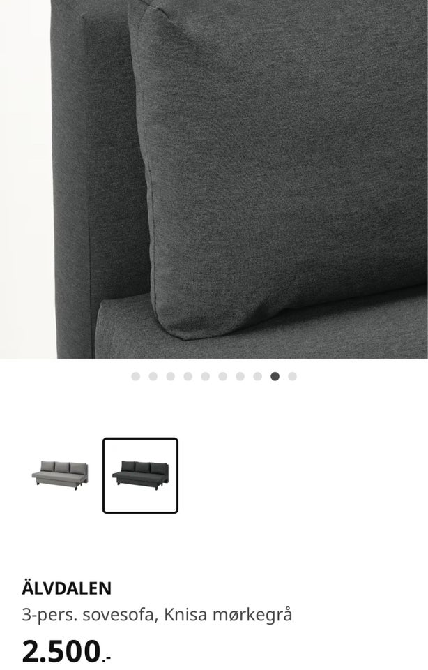 Sovesofa, IKEA, b: 135 l: 194 h: 42