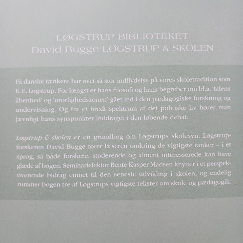 LØGSTRUP  SKOLEN, Bugge, David