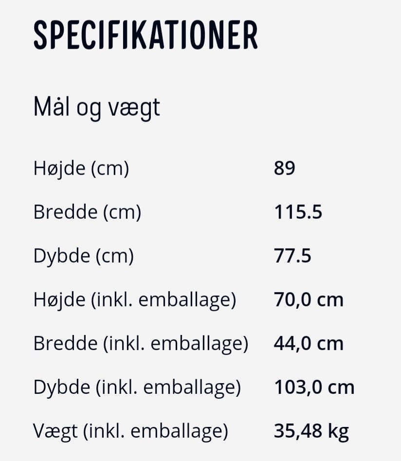 Andet, Gamerstol, b: 120 d: 60 h: 110