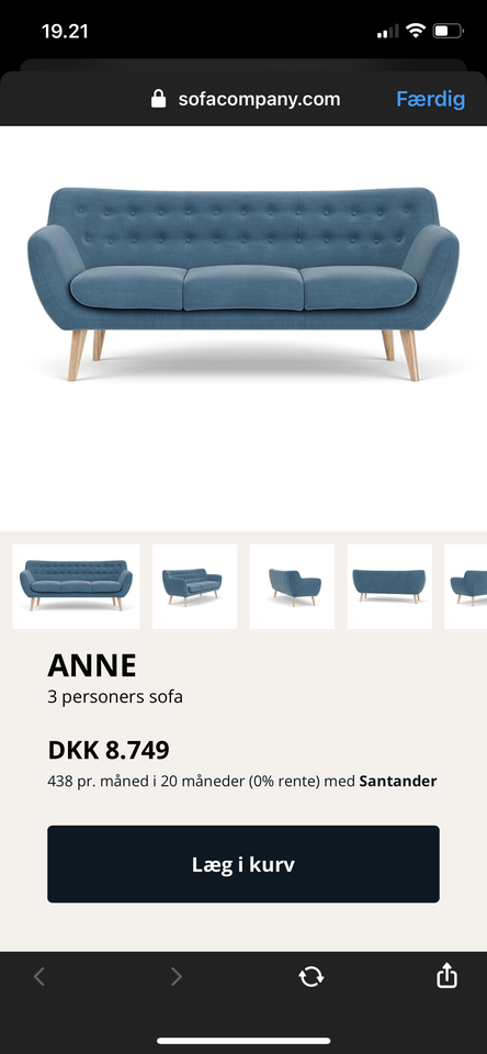 Sofa velour 3 pers