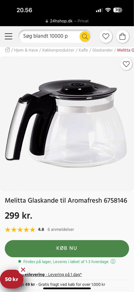 Glaskande til Melitta