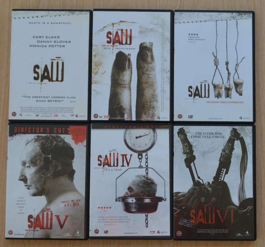 Saw 1-6, DVD, gyser