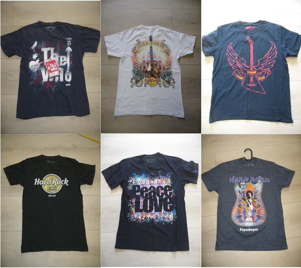 T-shirt, 6x Hard Rock T-shirts str S