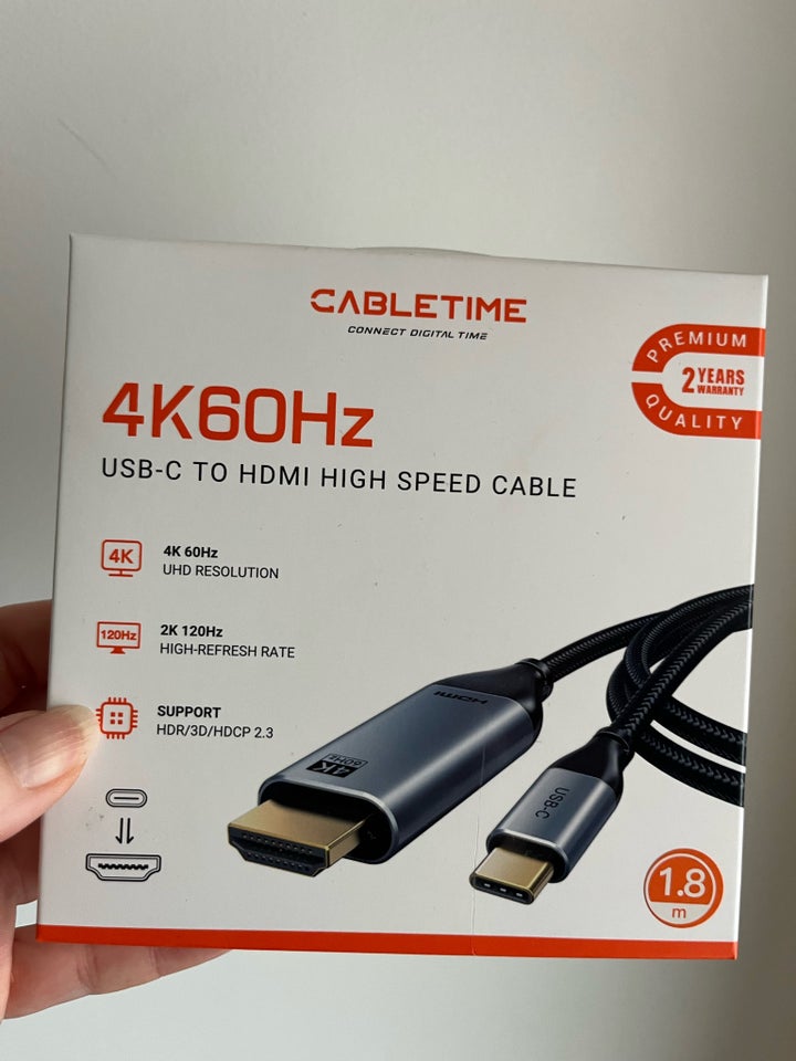 HDMI kabel, Cabletime, 1.8 m.