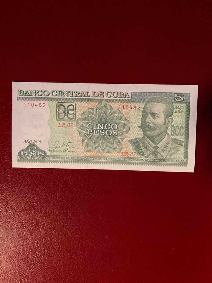 Amerika, sedler, Cuba 5 Pesos