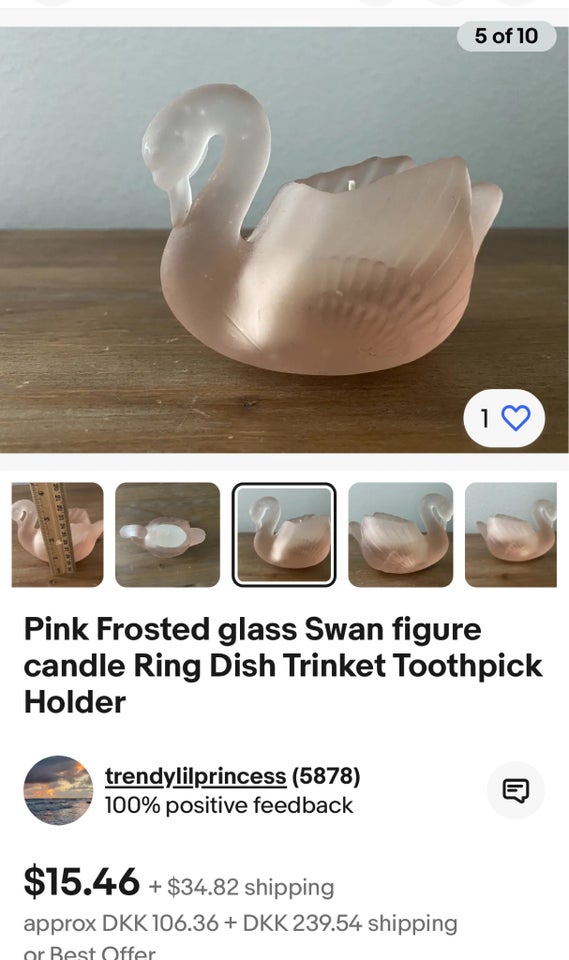 Svane Lyserød Frostet Glas