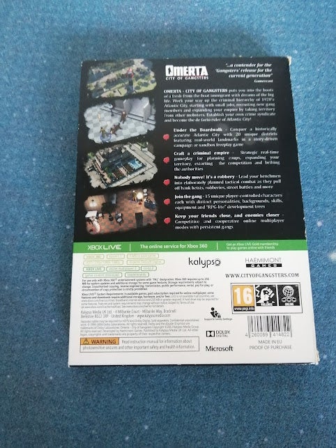 Omerta: City of Gangsters, Xbox 360