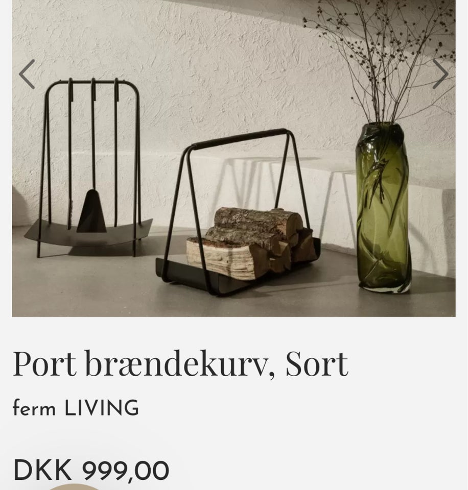 Port brændekurv sort Ferm Living