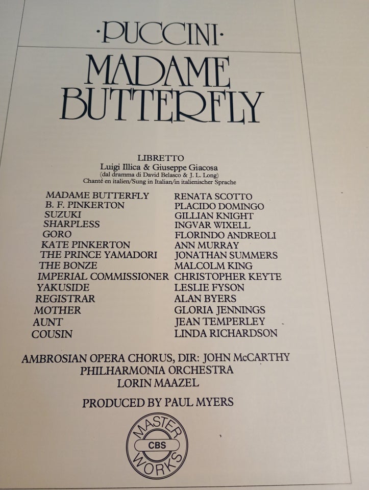 LP, Puccini, Madame Butterfly