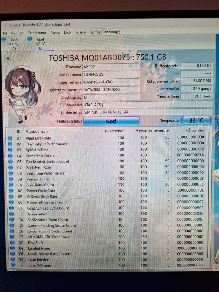 Toshiba, 750 GB