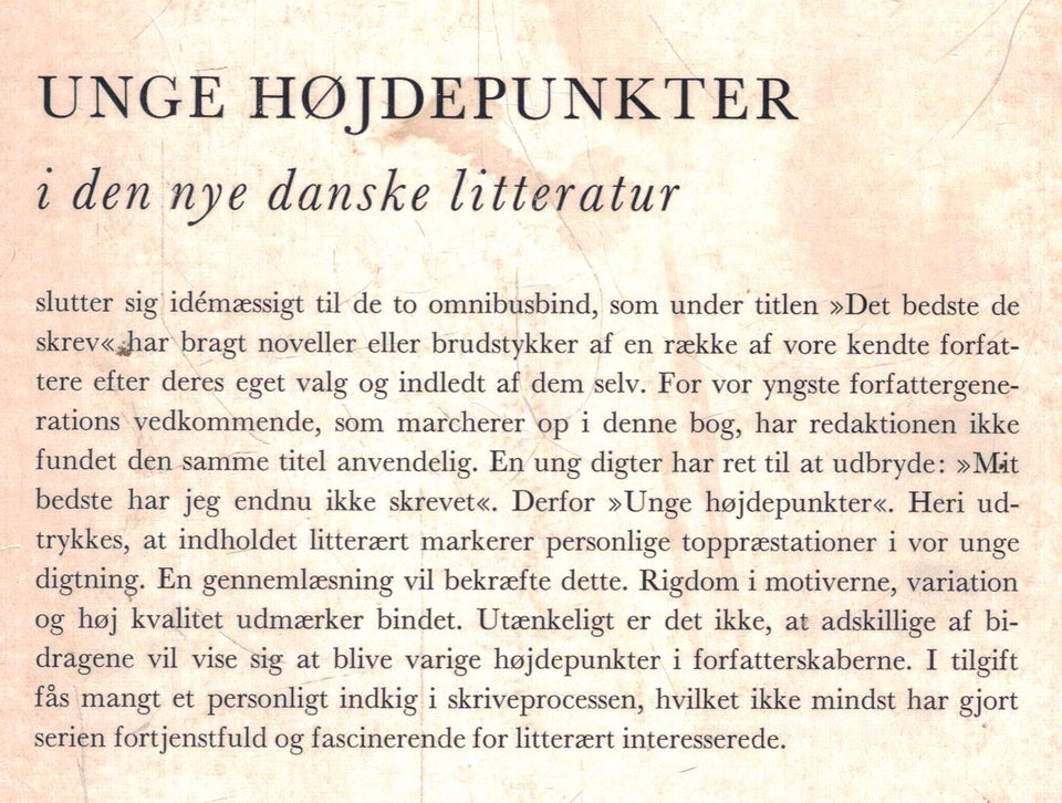 Unge højdepunkter i den danske