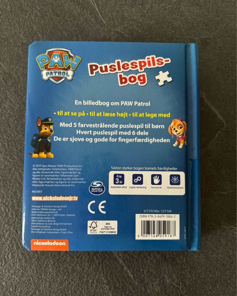 Paw Patrol puslespilsbog, -