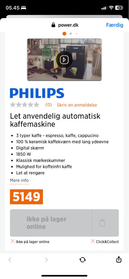 Kaffemaskine Philips