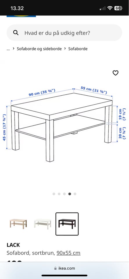 Sofabord, Ikea, andet materiale