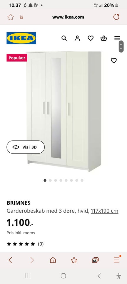 Garderobeskab, Brimnes ikea