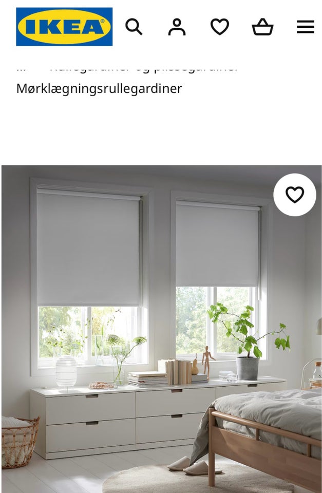 Mørklægningsgardin b: 60 h: 195