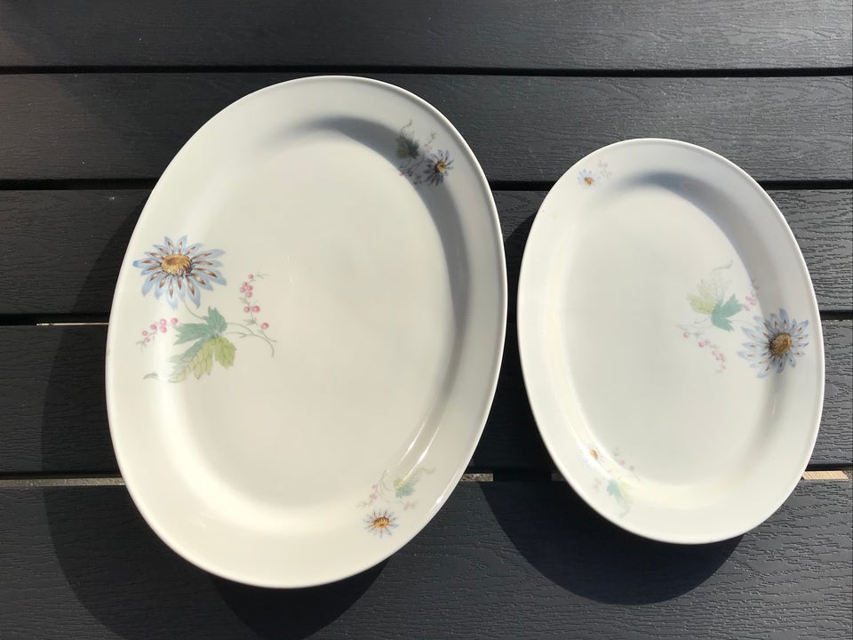 Porcelæn, 2 stk fad / porcelænsfad /