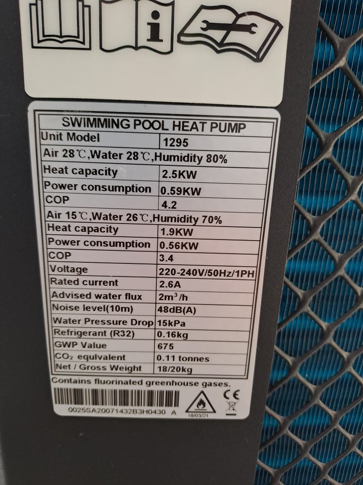 2.5 kwh varmepumpe, Swim  fun