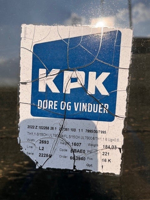 Stort KPK 3 lags glas vindu...