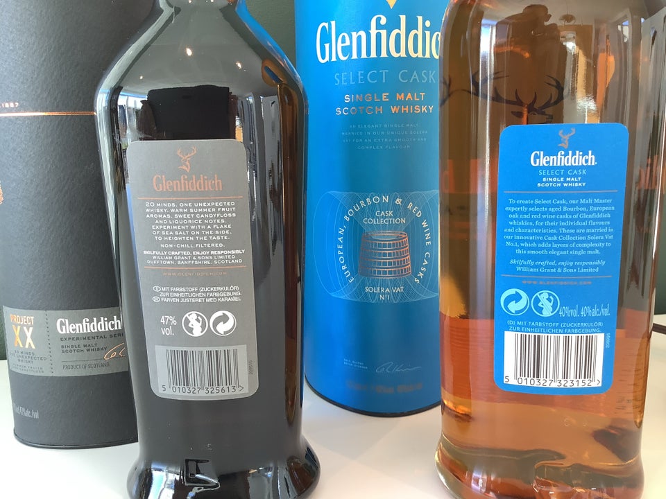 Spiritus, Glenfiddich 2 flasker