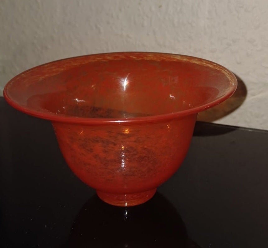 Lækker orange glas skål, Vintage