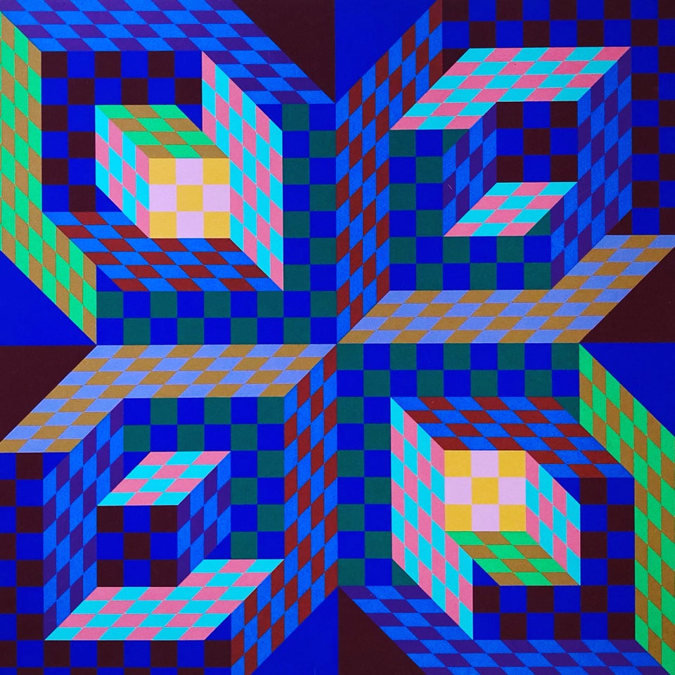 Serigrafi Vasarely motiv: