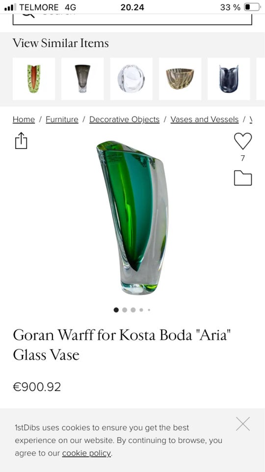 Vase Glasvase ‘Aria’ Kosta Boda