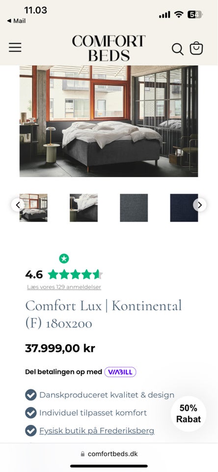 Continental, Comfort Beds, b: 180