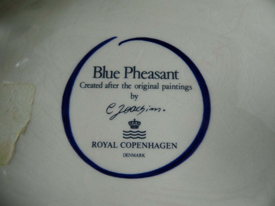 Porcelæn Blå Fasan frugtkurv