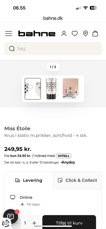 Porcelæn, Krus og the kande, Miss