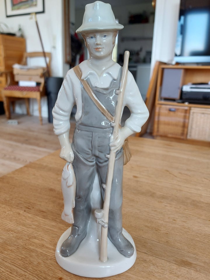 Porcelænsfigur af lystfisker DDR