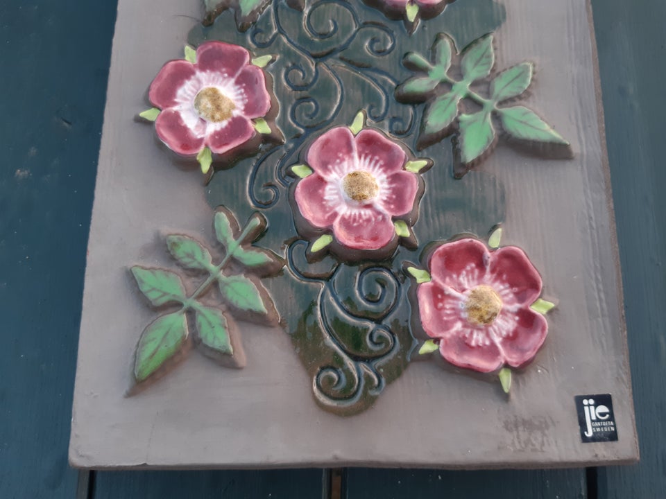 Keramik Stort relief rose