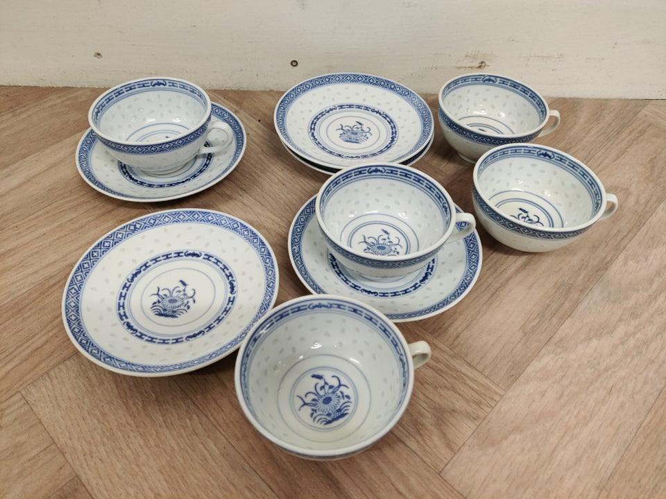 Porcelæn 5 sæt tekopper med