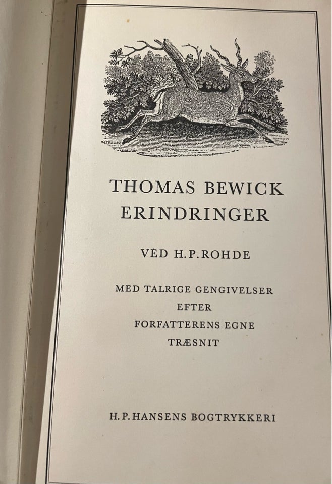 Erindringer, Thomas Bewick, emne: