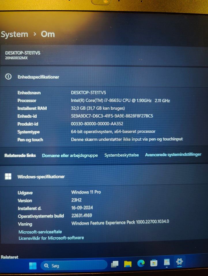 Lenovo P53s, 4.80 GHz, 32 GB ram