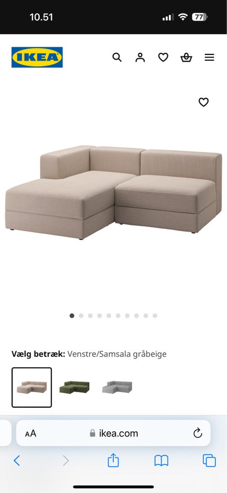 Sofa, fløjl, 2 pers.