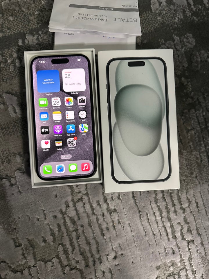 iPhone 15 Pro, 128 GB, sort