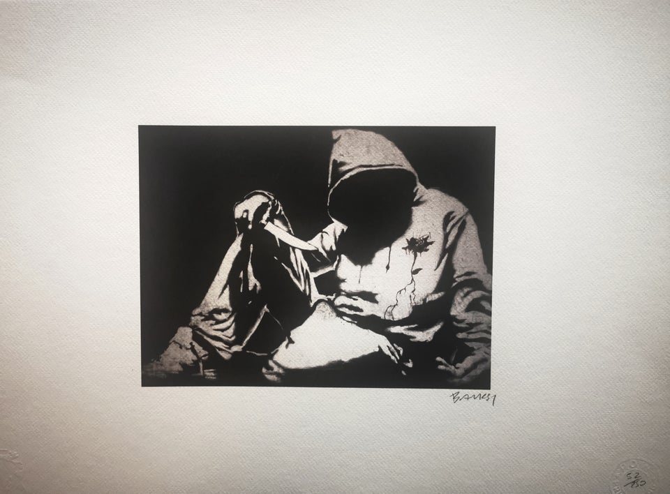 Litografi, BANKSY, motiv: Hooded