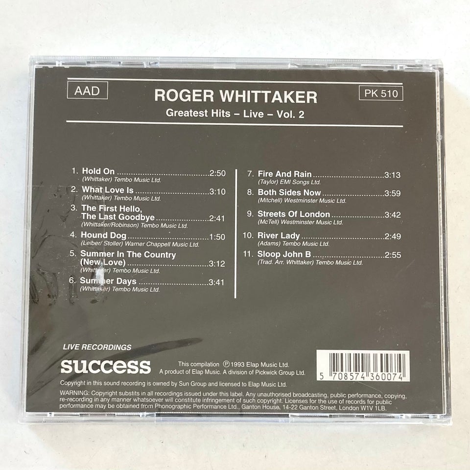 Roger Whittaker: Greatest Hits –