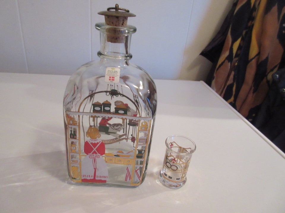 Glas, Juleflaske 1992 + 1 dramglas,