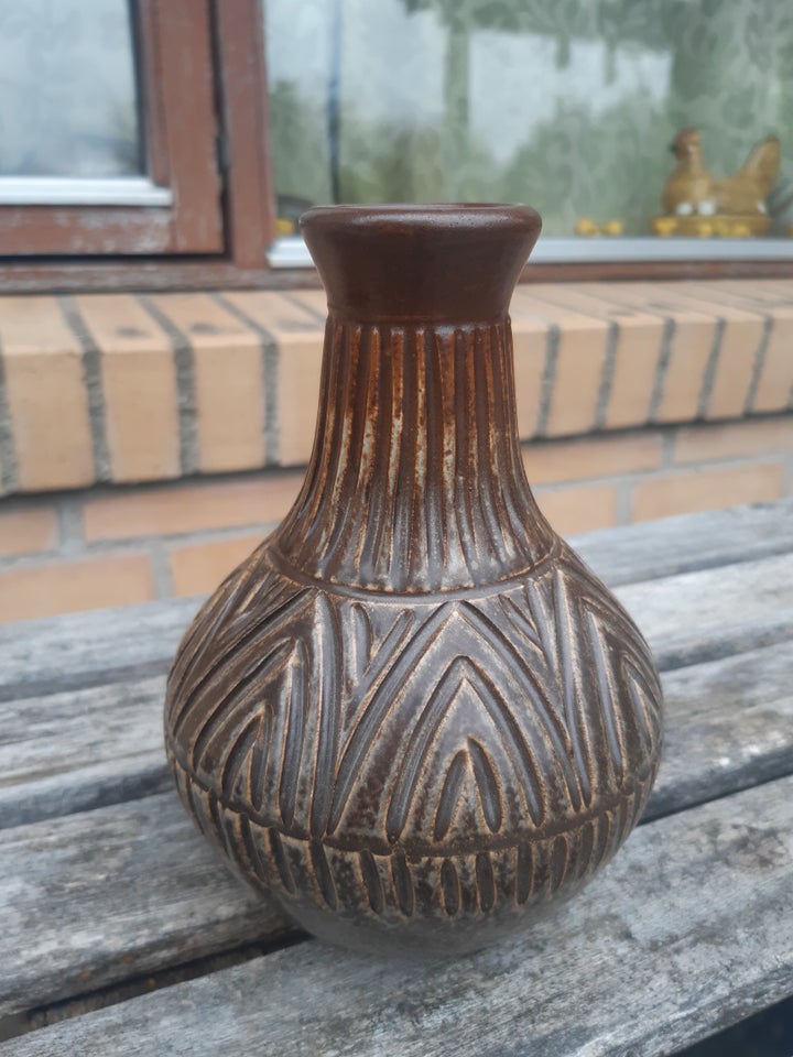 Keramik Vase brunlig/grønlig