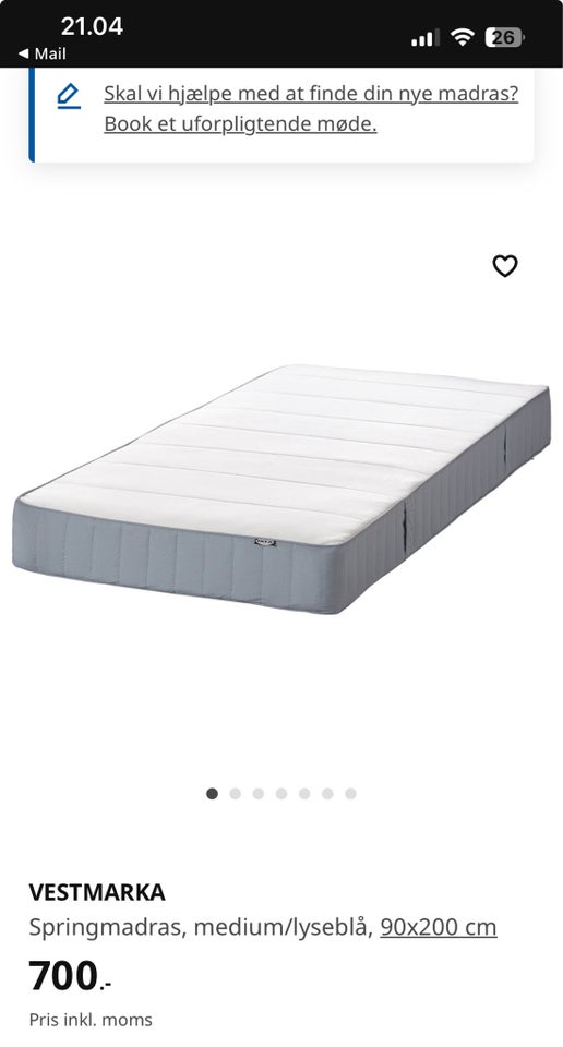 Sengeramme, Ikea, b: 90 l: 200 h: 85