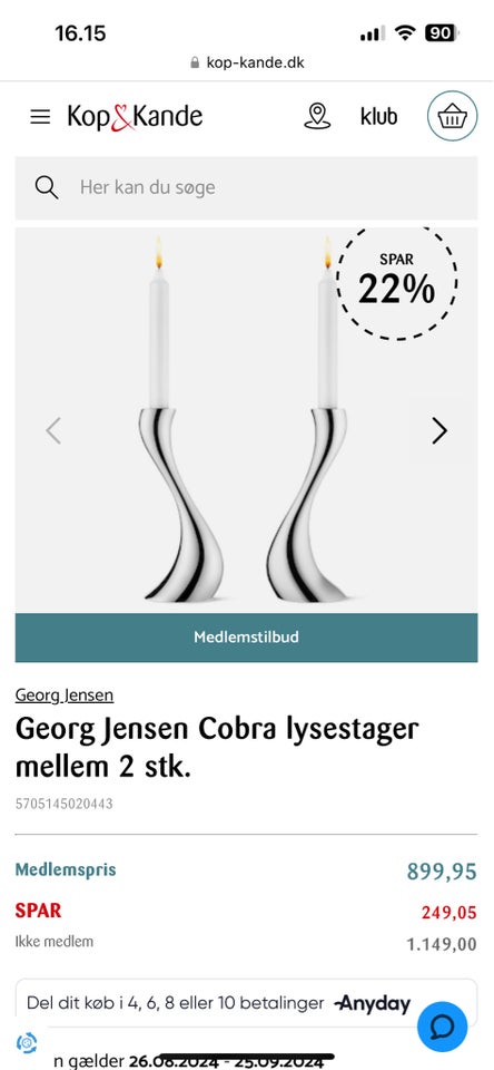 Lysestager Georg Jensen