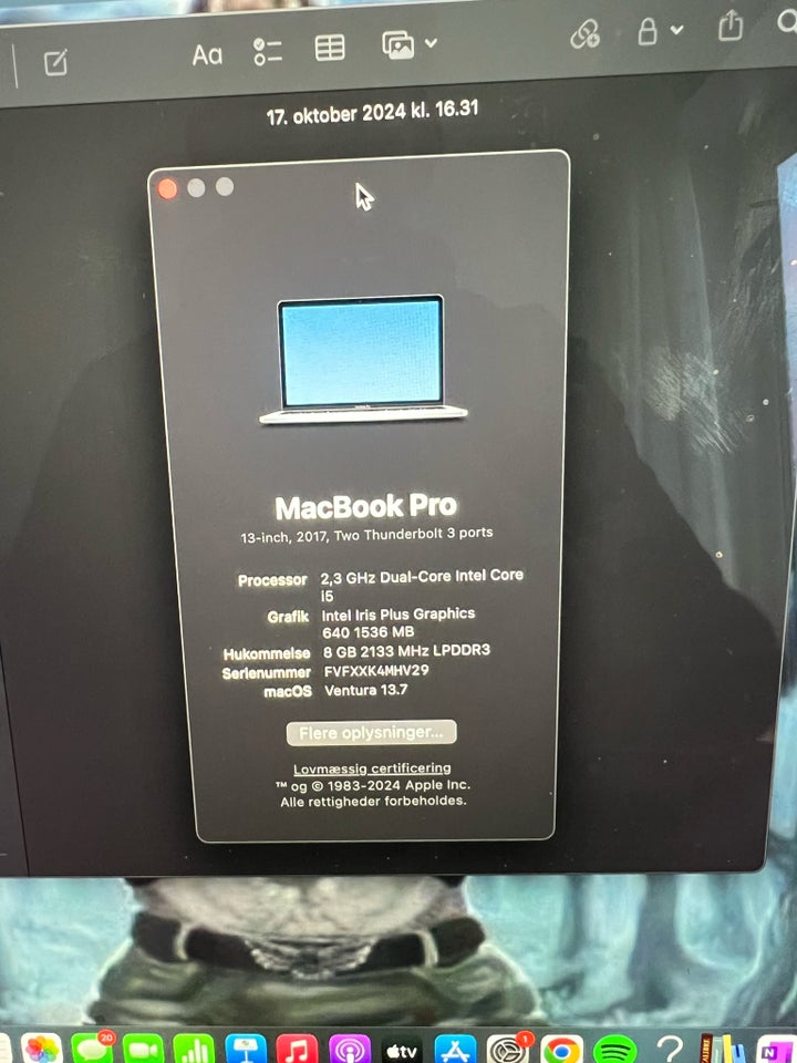 MacBook Pro, 2017, 2.3 GHz