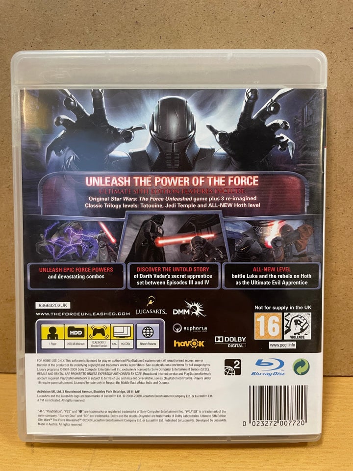 Star Wars: The Force Unleashed, PS3