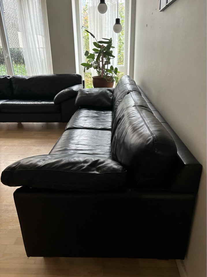 Sofa, læder, 6 pers.